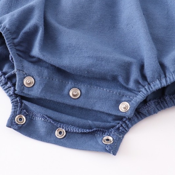 Blue Ruffled Romper - Picture 2 of 5